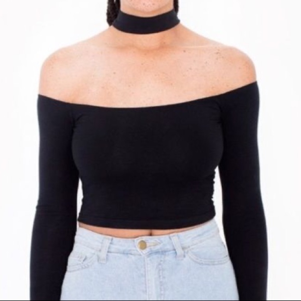 american apparel mid length choker top